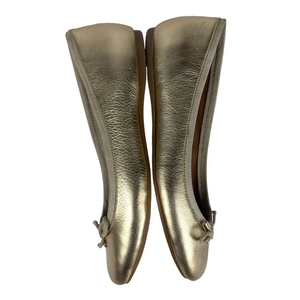 COACH LARA Q8259 METALLIC TUMBLED GOLD ROUND TOE HOLIDAY CLASSIC BALLERINA FLAT - Picture 6 of 13